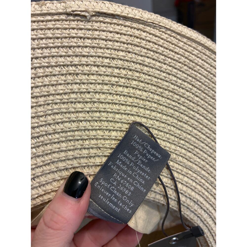 Vince Camuto NWT Straw Sun Hat Wide Brim Summer Beach Resort Chic One Size - Picture 4 of 7